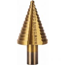Hss Foret étagé métal 5-35 mm Titane professionnel Foret conique Foret étagé Foret étagé avec coffret pour bois Plastique métal - Ahlsen