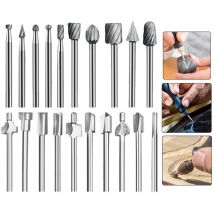 Hss Fraises à Défoncer, 20Pcs 3mm 1/8' fraises acier rapide fraises à Bois Kit d'Accessoires Fraises à Défoncer pour Outil Multifonction Rotatif Pour