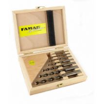 7PCS HSS-Ground Brad Point Drill Bits Set in Wooden Case, 1594507 - Famag