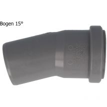 Ht Bogen ø 75 x 15°, mit einseitiger Steckmuffe und Gummidichtung