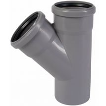 HT Abzweig DN90/90/45° HTEA Abflussrohr Abwasserrohr grau
