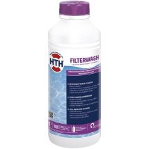 HTH - filterwash 1 Liter Reiniger für Filter & Salzelektrolyse Pool gegen Kalk