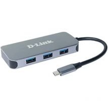Dlink - D-Link DUB-2335 Hub usb-c 6-en-1 avec Alimentation (pd 60W), 4K hdmi, Gigabit Ethernet, 3 Ports usb 3.0, pour pc, MacBook Pro, MacBook Air,