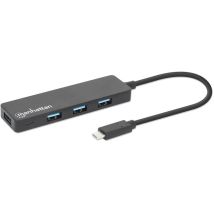 manhattan Manhattan 164924 - USB 3.0 (3.1 Gen 1) Type-C - USB 3.2 Gen 1 (3.1 Gen 1) Type-A - 5000 Mbit/s - Noir - Acrylonitrile-Butadiène-Styrène