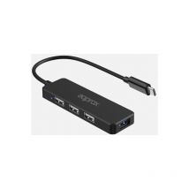 Approx - hub 3 puertos usb 2.0 + 1 puerto usb 3.0 type c negro