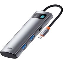 HUB USB multifonctionnel 7 en 1 Type C, lecteur de carte HDMI TF PD gris
