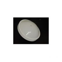 Hublot rond ø 312mm blanc polycarbonate avec lampe fluo 26W G24Q-3 intérieur IP21 IK09 oleron Protect Sarlam 727290