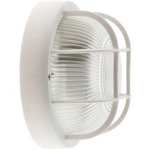 Zenitech - Hublot rond d'éclairage extérieur IP44 en applique avec grille, blanc