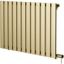 Hudson Heating - Hudson Colore Brushed Brass 600mm x 908mm Horizontal Electric Single Panel Radiator