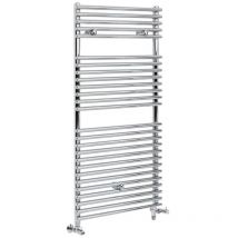 Hudson Reed - Arno Scaldasalviette Misto Moderno - Termoarredo Bagno di Design Cromato - Design Elettrico & Idraulico - 501W - 1190 x 450mm