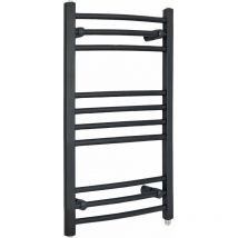 Hudson Reed - Artle - Sèche-Serviettes Design Électrique Moderne Incurvé - Anthracite - 80 cm x 49.8 cm