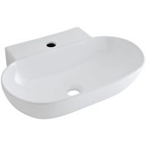 Aufsatzwaschbecken Otterton - Moderne Waschschale aus Keramik in Weiß Oval 555MM Breite - Waschbecken Waschtisch - Hudson Reed