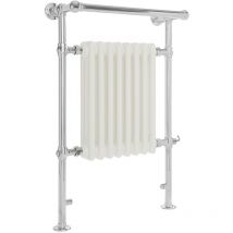 Elizabeth Scaldasalviette Tradizionale Elettrico di Design Verticale - Termoarredo Bagno Classico - Acciaio Bianco e Cromato - 600W - 930 x 620 x