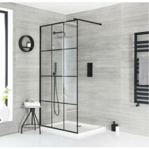 Barq - Douche Italienne en Îlot avec Verrière et Receveur Blanc 100cm x 100cm - Hudson Reed