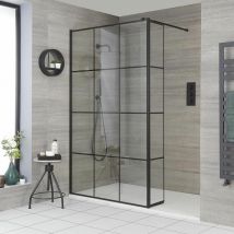 Hudson Reed - Barq - Paroi de Douche Verrière avec Paroi de Retour et Receveur Blanc - 110cm x 70cm