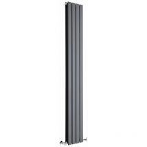 Hudson Reed - Delta Radiatore Termoarredo di Design Verticale Moderno - Termosifone con Finitura In Antracite - Pannelli Piatti - 1780 x 280mm - 990
