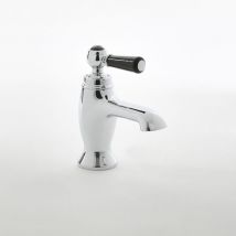 Hudson Reed - Elizabeth - Grifo Mezclador de Lavabo Tradicional con Manija a Palanca - Cromo y Negro