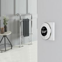 Hudson Reed Elizabeth - Sèche-Serviettes Mixte Rétro Sur Pieds Anthracite avec Thermostat Wi-Fi – 93cm x 45cm