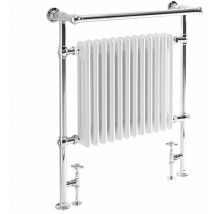 Milano - Hudson Reed Elizabeth - Sèche-Serviettes Mixte Rétro Sur Pieds Blanc – 93cm x 79cm (avec barre déportée)