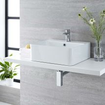 Exton Lavabo da Appoggio Rettangolare con Rubinetto Miscelatore – 460 x 155 mm - Hudson Reed