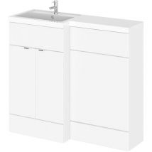 Fusion lh Combination Unit with 500mm wc Unit - 1000mm Wide - Gloss White - Hudson Reed