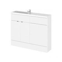 Fusion Compact Combination Unit with 600mm wc Unit - 1200mm Wide - Gloss White - Hudson Reed