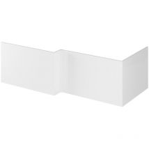 Fusion Gloss White 700mm Square Shower Bath End Panel - OFF179 - Gloss White - Hudson Reed