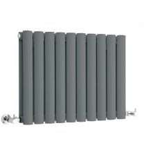 Revive - Design Heizkörper (Horizontal) 400mm x 590mm (Doppellagig) in Anthrazit - Hudson Reed