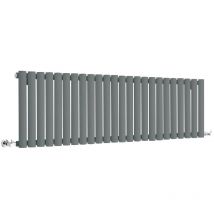 Revive - Design Heizkörper (Horizontal) 400mm x 1416mm (Einlagig) in Anthrazit - Hudson Reed