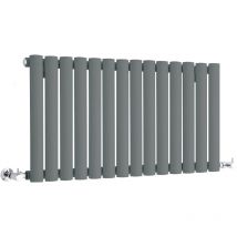 Hudson Reed Revive - Design Heizkörper (Horizontal) 400mm x 826mm (Einlagig) in Anthrazit