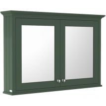 Old London - Matt Hunter Green 1050mm 2 Door Mirrored Cabinet - LON817