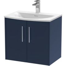 Juno Wall Hung 2-Door Vanity Unit with Basin 4 600mm Wide - Midnight Blue - Hudson Reed