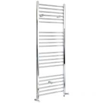 Kent Scaldasalviette Misto Piatto Moderno - Termoarredo Bagno a Scaletta Cromato - Design Elettrico & Idraulico - 395W - 1600 x 500mm - Hudson Reed