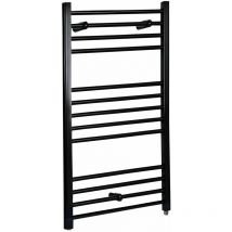 Hudson Reed Nero - Elektrischer Design-Handtuchheizkörper in Schwarz - Gerade Sprossen - 1000 x 500 mm
