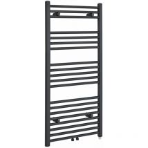 Neva - Sèche-Serviettes Design Électrique Moderne - Raccordement Central - Anthracite - 118.8 cm x 50 cm - Hudson Reed
