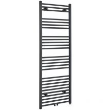 Neva - Sèche-Serviettes Design Électrique Moderne - Raccordement Central - Anthracite - 160 cm x 60 cm - Hudson Reed