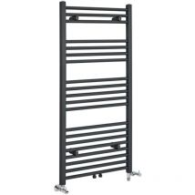 Neva - Sèche-Serviettes Design Mixte Moderne - Raccordement Central - Anthracite - 118.8 cm x 50 cm - Hudson Reed