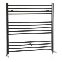 Nox - Sèche-Serviettes Design Mixte Moderne Plat - Noir - 100 cm x 100 cm - Hudson Reed