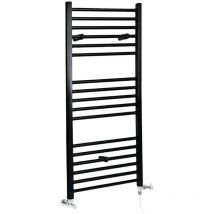 Nox - Sèche-Serviettes Design Mixte Moderne Plat - Noir - 120 cm x 60 cm - Hudson Reed