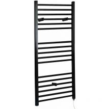 Hudson Reed Nox - Sèche-Serviettes Design Électrique Moderne Plat - Noir - 120 cm x 60 cm
