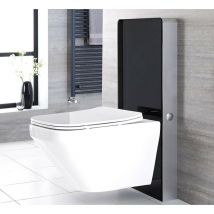 Nox - wc Suspendu Sans Bride Blanc avec Meuble Noir - Hudson Reed