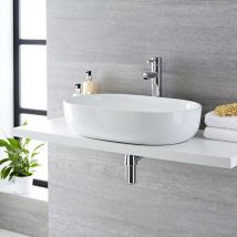 Otterton Lavabo da Appoggio Ovale con Rubinetto Miscelatore Alto – 590 x 425 x 145mm - Hudson Reed