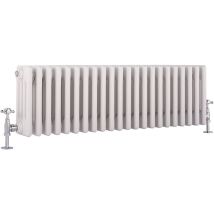 Hudson Reed - Regent Radiatore Termoarredo di Design Orizzontale In Stile Ghisa - Termosifone Con Finitura Bianca - 4 x 22 Colonne - 1060W - 300 x