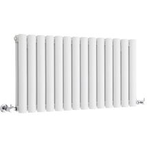 Hudson Reed Revive Radiatore Termoarredo di Design Orizzontale Moderno - Termosifone Con Finitura Bianca - 866W - 400 x 826mm - Riscaldamento ad