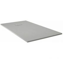 Milano - Hudson Reed Rockwell - Duschtasse mit Graphit-Schiefer-Effekt - Hellgrau - 1400 x 800 mm - Ohne Erhöhungsset