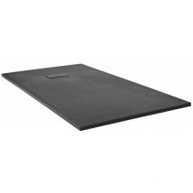 Hudson Reed Rockwell - Duschtasse mit Graphit-Schiefer-Effekt - Schiefergrau - 1000 x 800 mm - Ohne Erhöhungsset