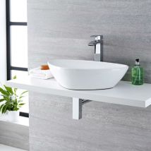 Select - Aufsatzwaschbecken Kenton 590mm x 390mm mit Standarmatur Razor im Set - Hudson Reed