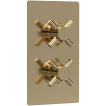 Hudson Reed - Tec Crosshead Concealed Shower Valve with Diverter Dual Handle - Brushed Brass