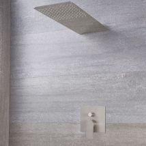 Hudson Reed - Válvula mezcladora manual para ducha con dos salidas de alcachofa - cepillado en níquel