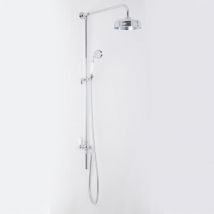 Hudson Reed - Victorian Grand Shower Riser Kit with Diverter with Fixed Shower Head and Handset - Chrome